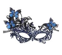 TAXTYHRE Maschera di Pizzo, Maschera Veneziana da Donna, con Farfalla Strass, Maschere di Travestimento, Maschere Sexy e Eleganti, per Halloween, Carnevale, Cosplay, Feste - Blu