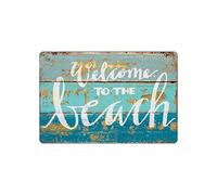 TAXUEXUNMEI Targa in Metallo retrò Vintage Targa in Metallo da Spiaggia Travel Summer Wall Art Deco Signage Beach Bar Beach House Seaside Tin Poster 20x30cm 7928-04