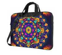 TAyang Cartella per computer portatile con stampa mandala, sottile, 33-15,6 cm, graziosa borsa messenger per donne e uomini, lavoro e università, Nero , 15.6 inch