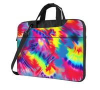 TAyang Cartella per computer portatile con stampa tie dye, sottile, 33-15,6 cm, graziosa borsa messenger per donne e uomini, lavoro universitario, Nero , 15.6 inch