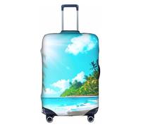 TAyang Copertura per bagagli con stampa a tema oceano tropicale, impermeabile, antipolvere, elasticizzato, adatta per valigie da 45,7 a 81,7 cm, bianco, L