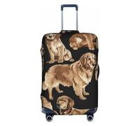 TAyang Copertura protettiva per bagagli con stampa Golden Retrievers, impermeabile, antipolvere, elastica, adatta per valigie da 45,7 a 81,7 cm, bianco, M