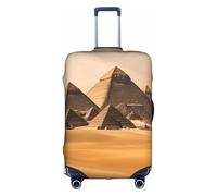 TAyang Coprimaterasso con stampa piramidi d'Egitto, impermeabile, antipolvere, elastico, adatto per valigie da 45,7 a 81,7 cm, bianco, S