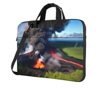 TAyang Kilauea Vulcano Bloom Print Slim Laptop Briefcase 13-15.6 Inch | Simpatica borsa messenger per donne uomini lavoro università, Nero , 13 inch