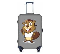 TAyang Naughty Beaver - Copertura protettiva per bagagli, impermeabile, antipolvere, elastica, adatta per valigie da 45,7 a 81,7 cm, bianco, XL