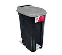 Tayg - 433009, Contenitore per rifiuti, 80 litri, con pedale, base nera con coperchio grigio