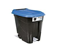 Tayg - 433023, Contenitore per rifiuti, 80 litri, con pedale, base nera e coperchio blu