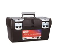 Tayg - Cassetta portautensili, vassoio a doppia capacità, chiusure in metallo, cassetta portautensili in polipropilene, supporta fino a 120 kg, dimensioni 500 x 258 x 255 mm, nero/rosso