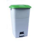 Tayg - Contenitore per rifiuti, 60 litri, con pedale, base grigia e coperchio verde