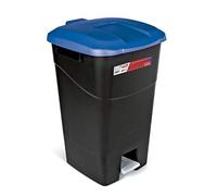 Tayg - Contenitore per rifiuti, 60 litri, con pedale, base nera e coperchio blu