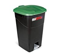 Tayg - Contenitore per rifiuti, 60 litri, con pedale, base nera e coperchio verde