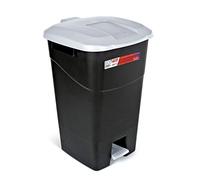 Tayg Contenitore per rifiuti 60 litri con pedale e coperchio nero