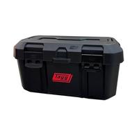 Tayg Scatola strumenti 46 nera - Custodia e vassoio interno estraibile, chiusure metalliche in acciaio, manico grande, portata fino a 120 kg, scatola strumenti vuota polipropilene, 500 x 279 x 254 mm