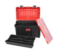 Tayg Scatola strumenti modulare nera XL - Custodia e vassoio interno estraibile, chiusure metalliche in acciaio, manico grande, portata fino a 120 kg, scatola strumenti vuota polipropilene, 590 x 345