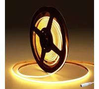Tayire DC12V COB Striscia LED Bianco Caldo 3000K Larghezza 4mm, 5m 480LEDs/m Luci LED Nastro CRI90+ Super Luminosa Luci di striscia LED COB per Feste,Bancone,Decorazioni (alimentatore non incluso)