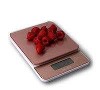 Taylor Bilancia da Cucina Digitale in Vetro, Bilancia per Alimenti Elegante, Compatta, ad Alta Precisione e con Funzione Tara, Rosa Dorato, Portata Massima 5 kg