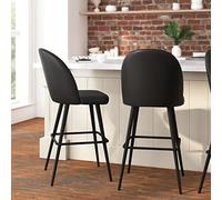 Taylor & Logan Alita - Sgabelli da bar in ecopelle, colore: Nero