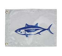 Taylor Made Fisherman's Catch - Bandiera con barca di tonno bianco, 30,5 x 45,7 cm, 200 denari in nylon idrorepellente, tessuto serigrafato, decorativo per marina, nautica, marina, decorazione per