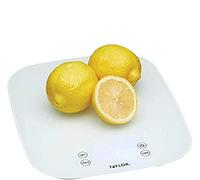 Taylor Pro Bilancia da Cucina Digitale, Standard Professionale, Compatta, ad Alta Precisione con Design Impermeabile e Funzione Tara, Vetro Bianco, Portata Massima 14 kg/14 L