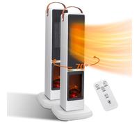 Taylor Swoden Dana - Stufetta elettrica da 2000W per uso interno con camino, rapido e sicuro Termoventilatore ceramico PTC, oscillazione a 70°, timer da 12 ore, 3 modalità, telecomando, 2 Pezzi