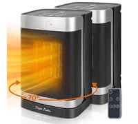 Taylor Swoden Fiery - Stufetta elettrica portatile, Termoventilatore ceramico PTC con telecomando, timer 24 ore, oscillazione a 70°, 4 modalità, 1500W, 2 Pezzi
