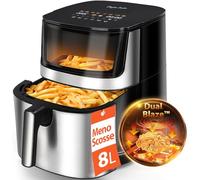 Taylor Swoden Friggitrice Ad Dria 8 Litri Dual Blaze™, Air Fryer XXL 2000W, 10 Programmi, 3 Funzioni, LED Touch Screen, Timer, Lavabile in lavastoviglie, Friggitrice Senza Olio, Per 7-9 persone