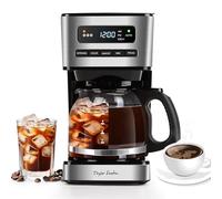 Taylor Swoden Macchina Caffè Americano Programmabile 24H - 1.8L, Modalità Caffè Freddo, 3 Livelli Intensità, Filtro Riutilizzabile per Tè/Caffè, Vetro Borosilicato, Design Compatto 16.5cm, 900W, Nero