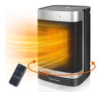 Taylor Swoden stufetta Elettrica Basso Consumo da Bagno, Termoconvettore Portatile con Telecomando, Timer 24 ore, Oscillazione a 70°, 4 Modalità, Riscaldamento Ceramico da 1500W PTC - Fiery