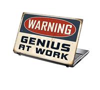 TaylorHe - Laptop Skin Adesivo in Vinile per Computer Portatile da 13-14" (34cm x 23,5cm) Prodotto in Inghilterra Nota Divertente su placca di Metallo, Umorismo, Genio
