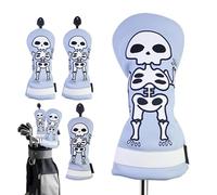 Taylormade - Copritesta per mazze da golf in neoprene, con motivo scheletrato, ricamo con teschio e targa digitale rotante per callawaay piing