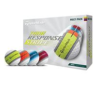 TaylorMade Golf Tour Response Stripe Ball Multi Pack Dozzine, Bianco