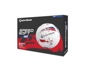 TaylorMade TM26 SpeedSoft Ink - Palline da golf da uomo, confezione da 12 pezzi, colore: blu/rosso