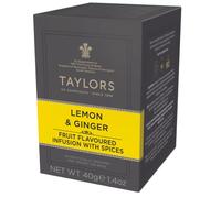 Taylors of Harrogate | Infuso al Limone & Zenzero Naturalmente Senza Caffeina - 6 x 20 Bustine di Tè (240 Gr)