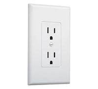 TayMac MW2500W Single-Gang Wallplate Non-Metallic Decorator Cover One Grounded Duplex, White Smooth(Pack of 5)