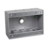 TayMac TB750S - Scatola impermeabile a 3 moduli, con sette uscite da 1/2", colore: Grigio