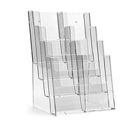 taymar 4C230 - Supporto per brochure da tavolo, DIN lungo (DL), 4 livelli, trasparente