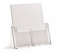 Taymar Distributore di volantini a 2 lati con 2 tasche, in plastica trasparente, 233 mm (larghezza) x 85 mm (profondità) x 249 mm (altezza), personalizzabile, display informativo, materiali