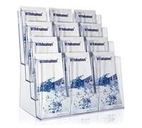 taymar® - Espositore da tavolo XXL, motivo: tribune, formato DIN a 4 piani, colore: Trasparente