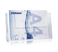 Taymar - Espositore per Brochure, Formato A4 Orizontale, Trasparente, Polistirolo, 18,5 cm