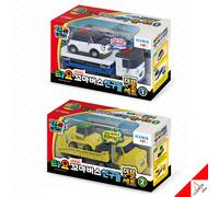 Tayo Little Bus Friends Special Double Car Set 1 Polizia + Set 2 Equipaggiame...