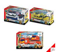 Tayo Little Bus Friends Special Double Car Set Polizia + Attrezzatura Pesante...