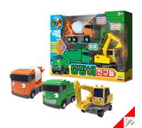 Tayo Little Bus HEAVY EQUIPMENT & FRIENDS Mini Car Set Friction MAX CHRIS POCO