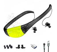 Tayogo Cuffie Subacquee MP3, Lettore MP3 Impermeabile IPX8, 8GB Memoria, 20 Ore di Durata della Batteria, Ricarica Magnetica, Modalità MP3/FM per Nuoto e Sport
