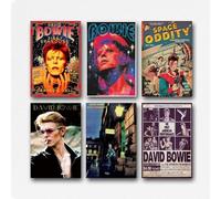 Tayuote David Bowie Music - Set di 6 poster da parete vintage Singer, decorazione estetica per camera da letto, 20 x 30 cm, stile 5