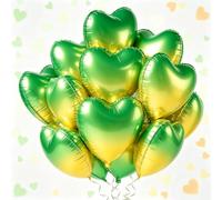 Tayuvira 25 palloncini a forma di cuore, gradiente di colore verde/giallo, 45,7 cm, per San Valentino, decorazione amore, palloncini a elio, per compleanno, matrimonio, San Valentino