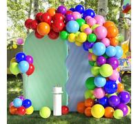 Tayuvira Kit di 101 palloncini arcobaleno per ghirlanda, palloncini colorati in lattice da 30,5 cm, palloncini al neon per compleanni, baby shower, matrimoni, lauree, rientro a scuola, estate