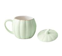Taza Cerámica Calabaza con Tapa | Taza Té Café Caliente Frío, Resistente, Hogar, Oficina, Cocina, Sala, Dormitorio, Viaje