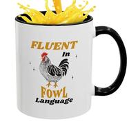 Taza de cerámica, Taza de café de cerámica, Taza divertida de 11 onzas con patrón de pollo, Taza de té resistente a altas temperaturas para el lugar de trabajo y el hogar,Tazas De Café Decorativas,Taz