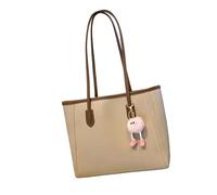 TAZIZI Borsa a mano strutturata da donna | Borsa a tracolla con doppie cinghie, dettaglio con accento di fascino, finitura PU, shopping