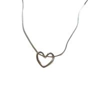 TAZIZI Collana con ciondolo a forma di cuore, struttura in lega, da donna | Moderna collana a catena, gioiello da collo per giovani coppie o amici intimi, da indossare tutti i giorni